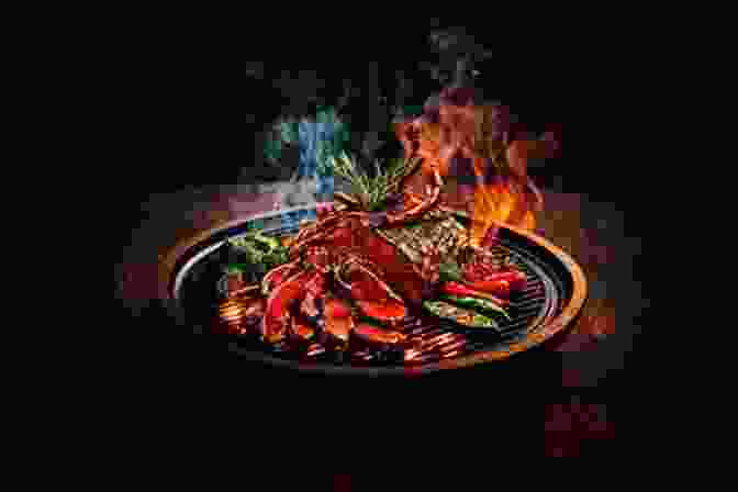 A Fiery Image Of Grilled Meats Sizzling Over An Open Flame, Symbolizing The Transformative Power Of The Fire Element In Cooking And Its Philosophical Significance. Elemental Epicureanism Cassius Amicus