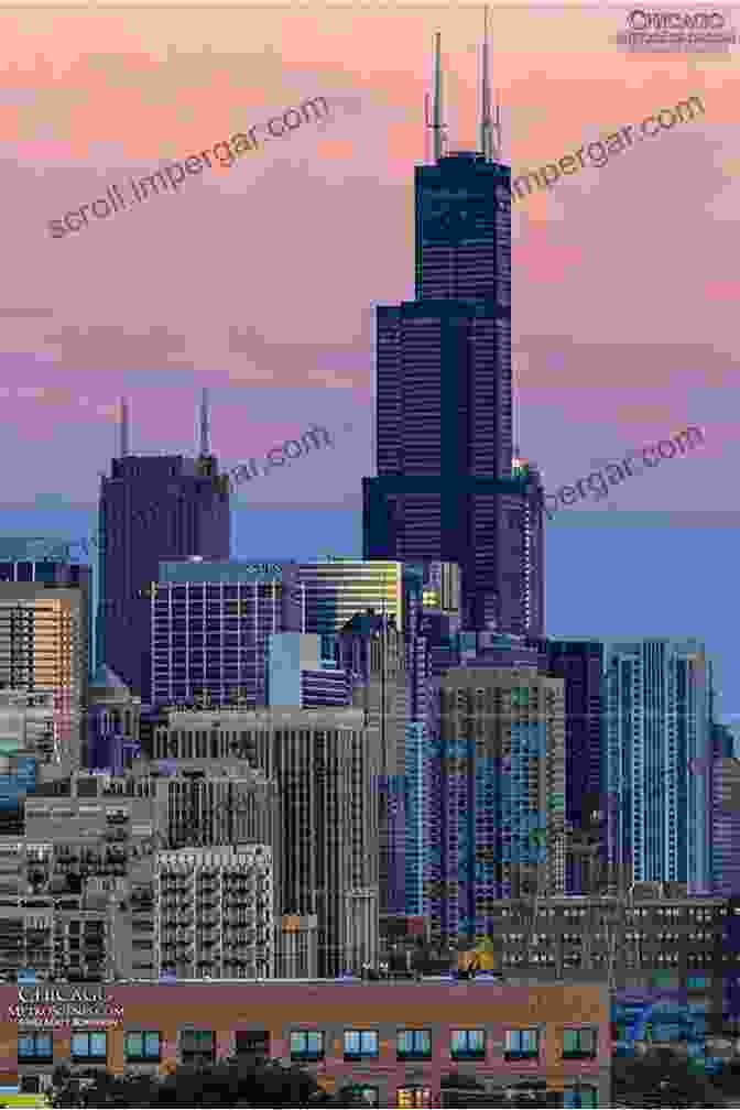 Chicago Skyline At Sunset, With The Willis Tower In The Foreground On This Day In Chicago History