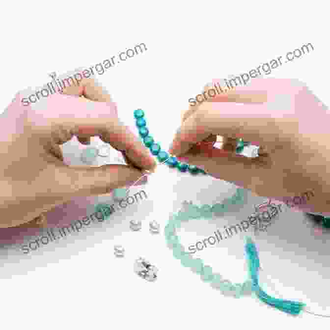 Image Of Hands Stringing Beads On A Wire Bead Jewelry Making For Beginners: Step By Step Instructions For Beautiful Designs